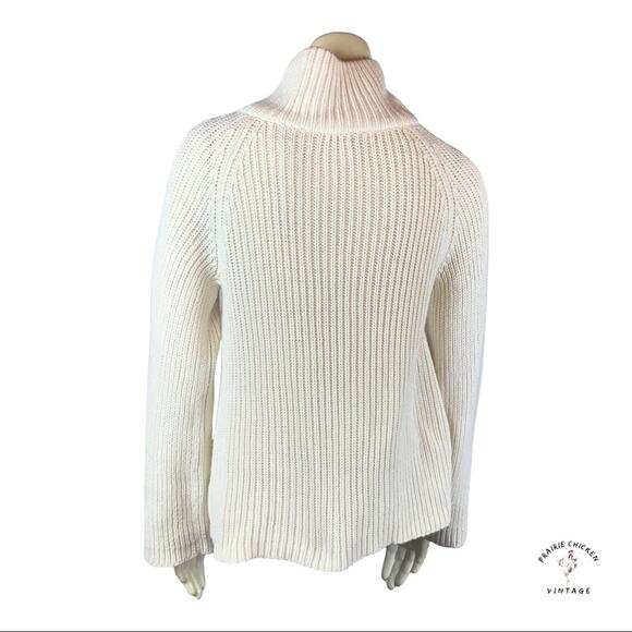 Talbots Chunky Sweater M Medium toggle buttons Cotton Cashmere Knit - Picture 5 of 12